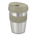 branded Express Cup Elite - Silicone Band, from our range of promotional Reusable Coffee Cups - Metal
