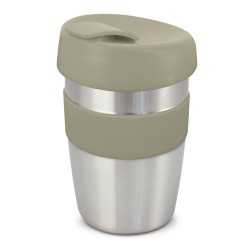 branded Express Cup Elite - Silicone Band, from our range of promotional Reusable Coffee Cups - Metal