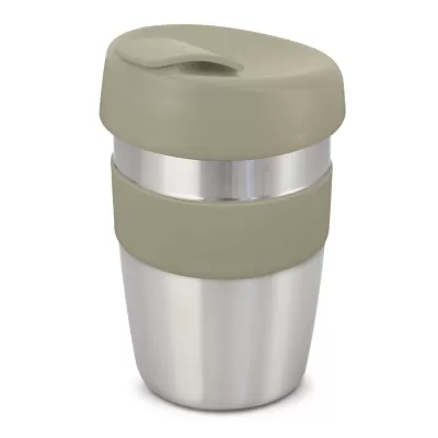 branded Express Cup Elite - Silicone Band, from our range of promotional Reusable Coffee Cups - Metal