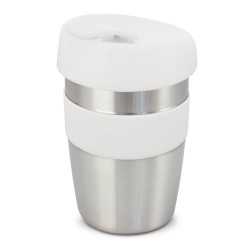 branded Express Cup Elite - Silicone Band, from our range of promotional Reusable Coffee Cups - Metal