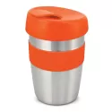 branded Express Cup Elite - Silicone Band, from our range of promotional Reusable Coffee Cups - Metal