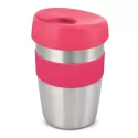 branded Express Cup Elite - Silicone Band, from our range of promotional Reusable Coffee Cups - Metal