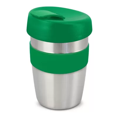 branded Express Cup Elite - Silicone Band, from our range of promotional Reusable Coffee Cups - Metal