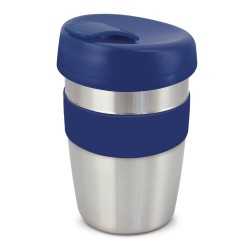 branded Express Cup Elite - Silicone Band, from our range of promotional Reusable Coffee Cups - Metal