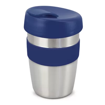 branded Express Cup Elite - Silicone Band, from our range of promotional Reusable Coffee Cups - Metal