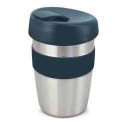 branded Express Cup Elite - Silicone Band, from our range of promotional Reusable Coffee Cups - Metal