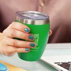 branded Verona Vacuum Cup, from our range of promotional Reusable Coffee Cups - Metal