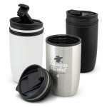 branded Vento Double Wall Cup, from our range of promotional Reusable Coffee Cups - Metal