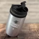 branded Vento Double Wall Cup, from our range of promotional Reusable Coffee Cups - Metal