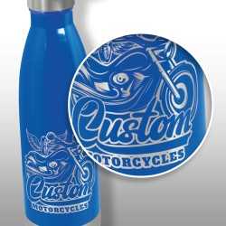 branded Mirage Vacuum Bottle - Push Button, from our range of promotional Drink Bottles - Metal