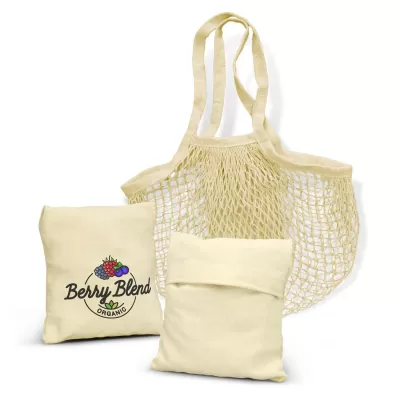 branded Cotton Mesh Foldaway Tote Bag, from our range of promotional Cotton & Calico Tote Bags