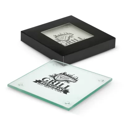 branded Venice Glass Coaster Set of 4 - Square, from our range of promotional Coasters
