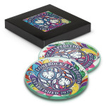 branded Venice Glass Coaster Set of 2 Round - Full Colour, from our range of promotional Coasters