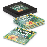 branded Venice Glass Coaster Set of 4 Square - Full Colour, from our range of promotional Coasters