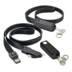 Custom Printed Lanyards  - Artex 3-in-1 Charging Lanyard