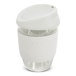 branded Nova Cup - Borosilicate 350ml, from our range of promotional Reusable Coffee Cups - Glass