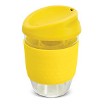 branded Nova Cup - Borosilicate 350ml, from our range of promotional Reusable Coffee Cups - Glass