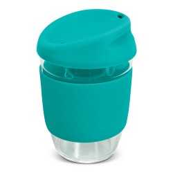 branded Nova Cup - Borosilicate 350ml, from our range of promotional Reusable Coffee Cups - Glass