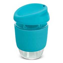 branded Nova Cup - Borosilicate 350ml, from our range of promotional Reusable Coffee Cups - Glass