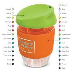 branded Nova Cup - Borosilicate 350ml, from our range of promotional Reusable Coffee Cups - Glass
