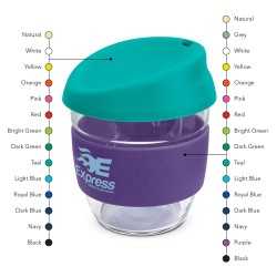 branded Nova Cup - Borosilicate 250ml, from our range of promotional Reusable Coffee Cups - Glass