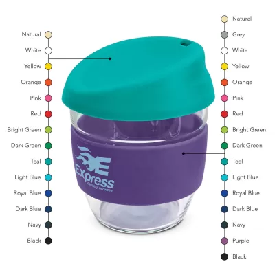 branded Nova Cup - Borosilicate 250ml, from our range of promotional Reusable Coffee Cups - Glass