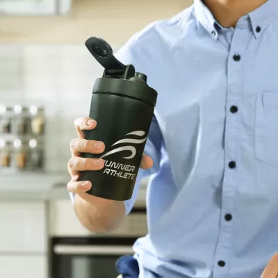 branded Trojan Metal Shaker, from our range of promotional Protein Shakers