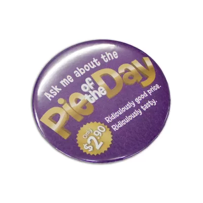 branded Button Badge Round - 75mm, from our range of promotional Name & Pin Badges