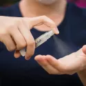branded Mini Hand Sanitiser Key Ring, from our range of promotional Hand Sanitisers &amp; Wipes