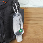 branded Carabiner Hand Sanitiser 55ml, from our range of promotional Hand Sanitisers &amp; Wipes