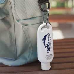 branded TRENDS Everyday SPF 50+ Carabiner Sunscreen 50ml, from our range of promotional Sunscreen & Lip Balm