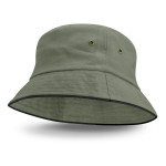 Wide Brim Hats  - Bondi Bucket Hat - Black Sandwich Trim