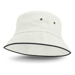 Wide Brim Hats  - Bondi Bucket Hat - Black Sandwich Trim