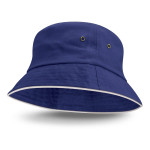 Wide Brim Hats  - Bondi Bucket Hat - White Sandwich Trim