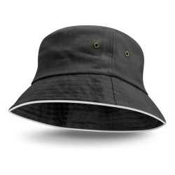 Wide Brim Hats - Bondi Bucket Hat - White Sandwich Trim