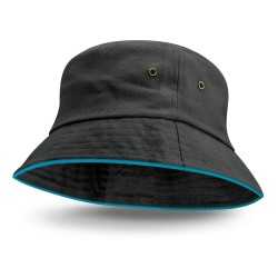 Wide Brim Hats - Bondi Bucket Hat - Coloured Sandwich Trim