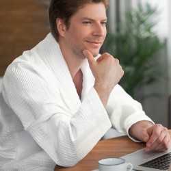 branded Rochester Waffle Bathrobe, from our range of promotional Bath Robes