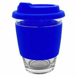 branded Carlo Glass Coffee Cup - Silicone Band 340ml, from our range of promotional Reusable Coffee Cups - Glass