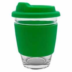 branded Carlo Glass Coffee Cup - Silicone Band 340ml, from our range of promotional Reusable Coffee Cups - Glass