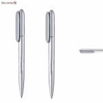 Plastic Promotional Pens  - Flip Silver Plastic Pen