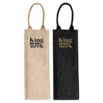 branded Montpellier Jute Wine Carrier, from our range of promotional Jute Shopping &amp; Tote Bags