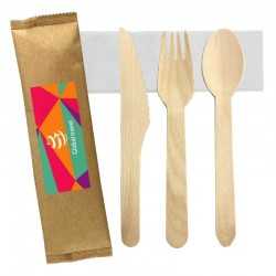 branded 4pcs Wooden Cutlery Set, from our range of promotional Homeware Products