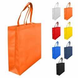 branded Laminated Non Woven Bag with Large Gusset, from our range of promotional Non Woven Tote Bags