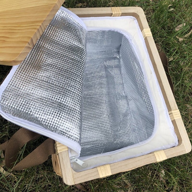 branded Gold Coast Wicker Picnic Cooler Basket(square), from our range of promotional Picnic Sets