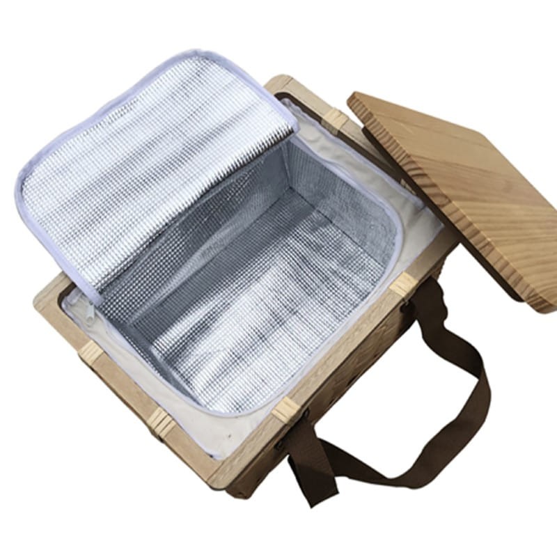 branded Gold Coast Wicker Picnic Cooler Basket(square), from our range of promotional Picnic Sets