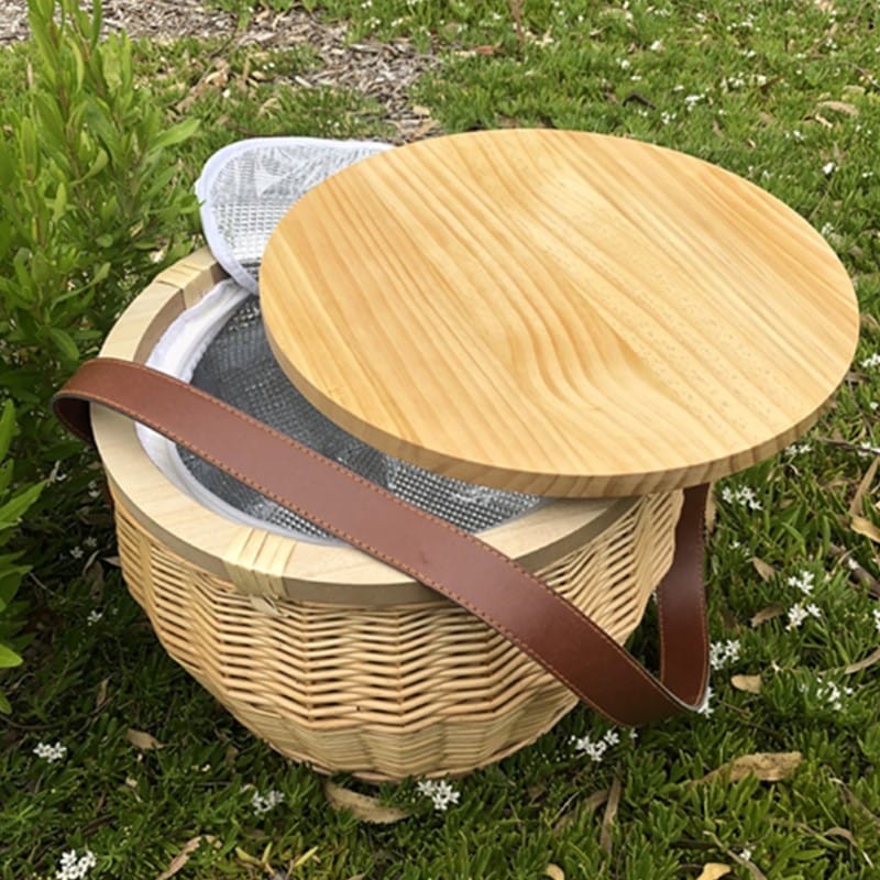 branded Scotch Wicker Picnic Cooler Basket(round), from our range of promotional Picnic Sets