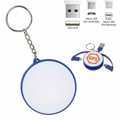 branded Charging Cable Key Ring, from our range of promotional Metal Keyrings