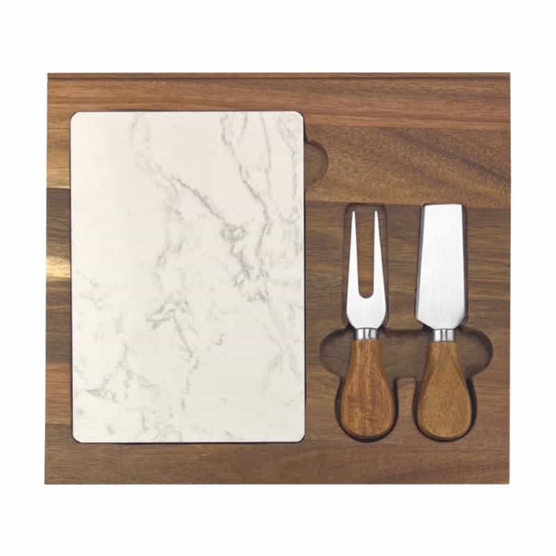 branded Fuzo Marble Cheeseboard & Knife Set, from our range of promotional Cheese Gift Sets