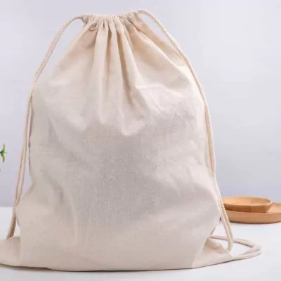 branded Calico Library Bag - Drawstrings, from our range of promotional Cotton & Calico Tote Bags