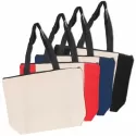 branded Calico Zip Shopper, from our range of promotional Cotton &amp; Calico Tote Bags